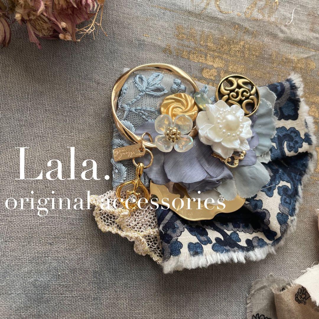 no.171 再販✩.*˚刺繍リボンとお花のアンティーク風アクセサリー✩.*˚