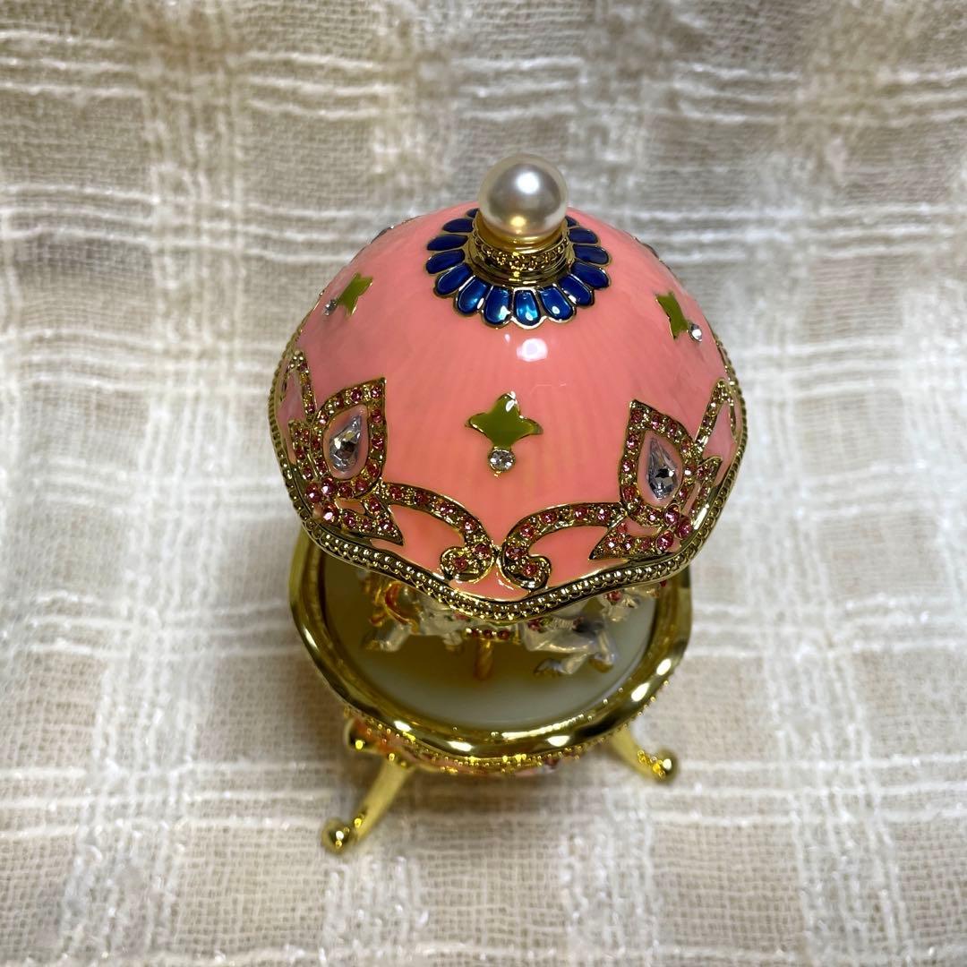 エッグアート メリーゴーランド オルゴール 「星に願いを」