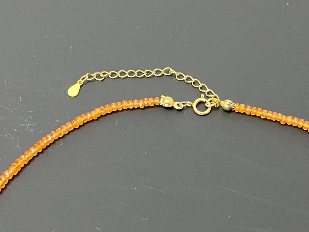 マンダリン（スペサルタイト・スペサルティン）ガーネットネックレス　シルバー925