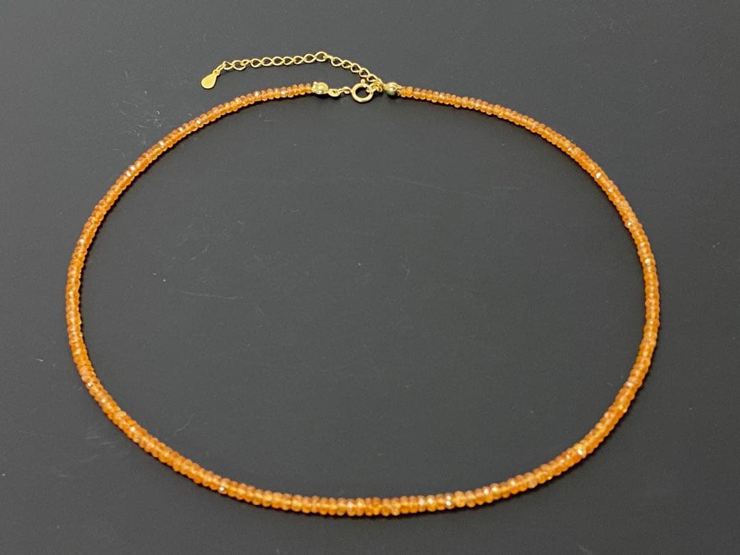 マンダリン（スペサルタイト・スペサルティン）ガーネットネックレス　シルバー925