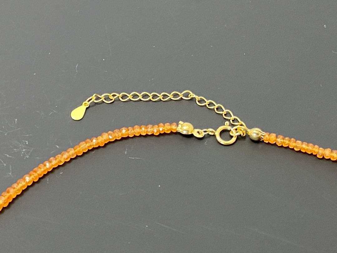 マンダリン（スペサルタイト・スペサルティン）ガーネットネックレス　シルバー925