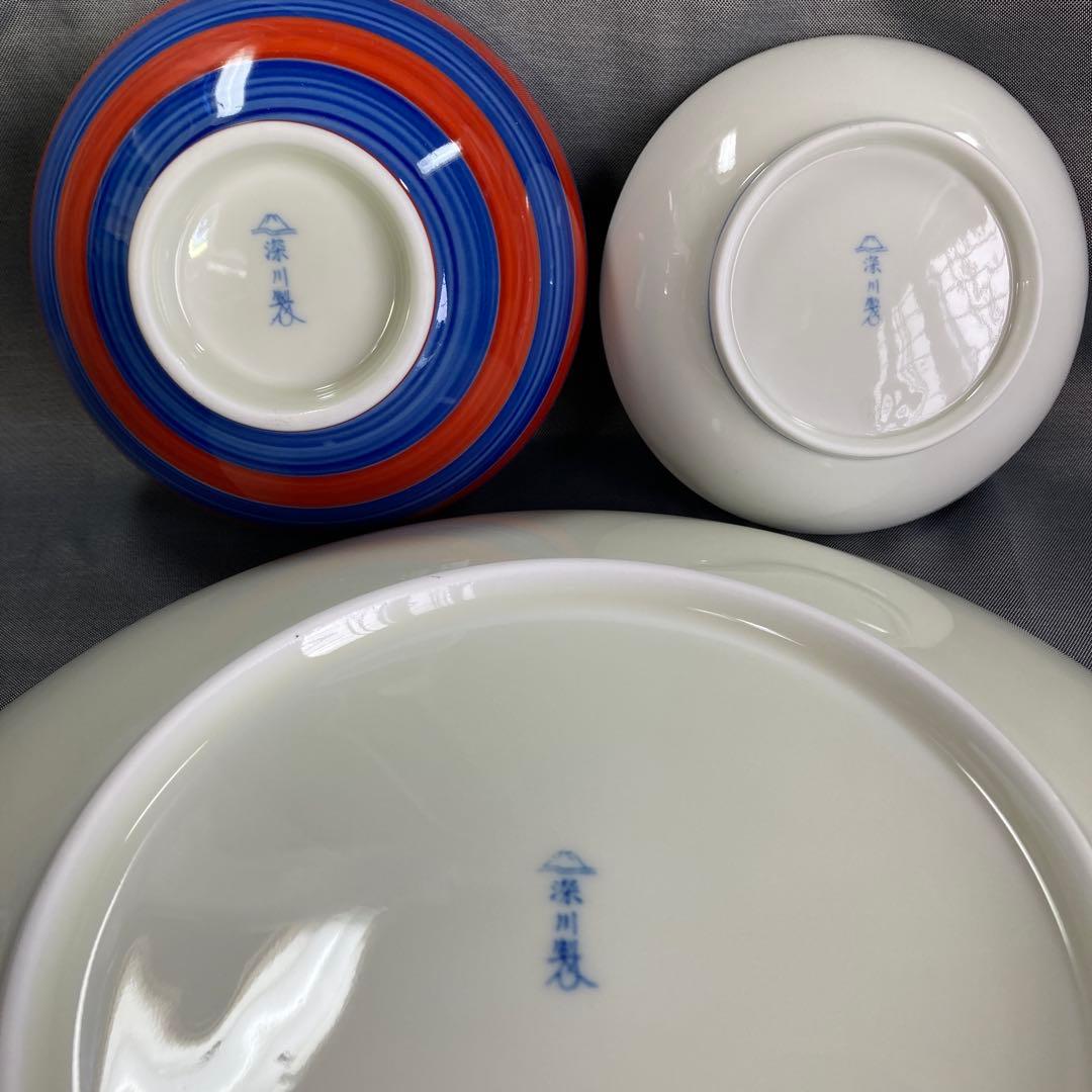 深川製磁　月見うさぎ　大皿　平小鉢　浅丼　人気　希少　盛皿　小鉢　取り皿　丼