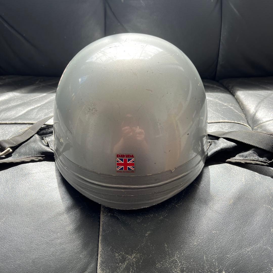 DAVIDAヘルメット　観賞用　シルバー　Lサイズ　英国製　クロムウェル