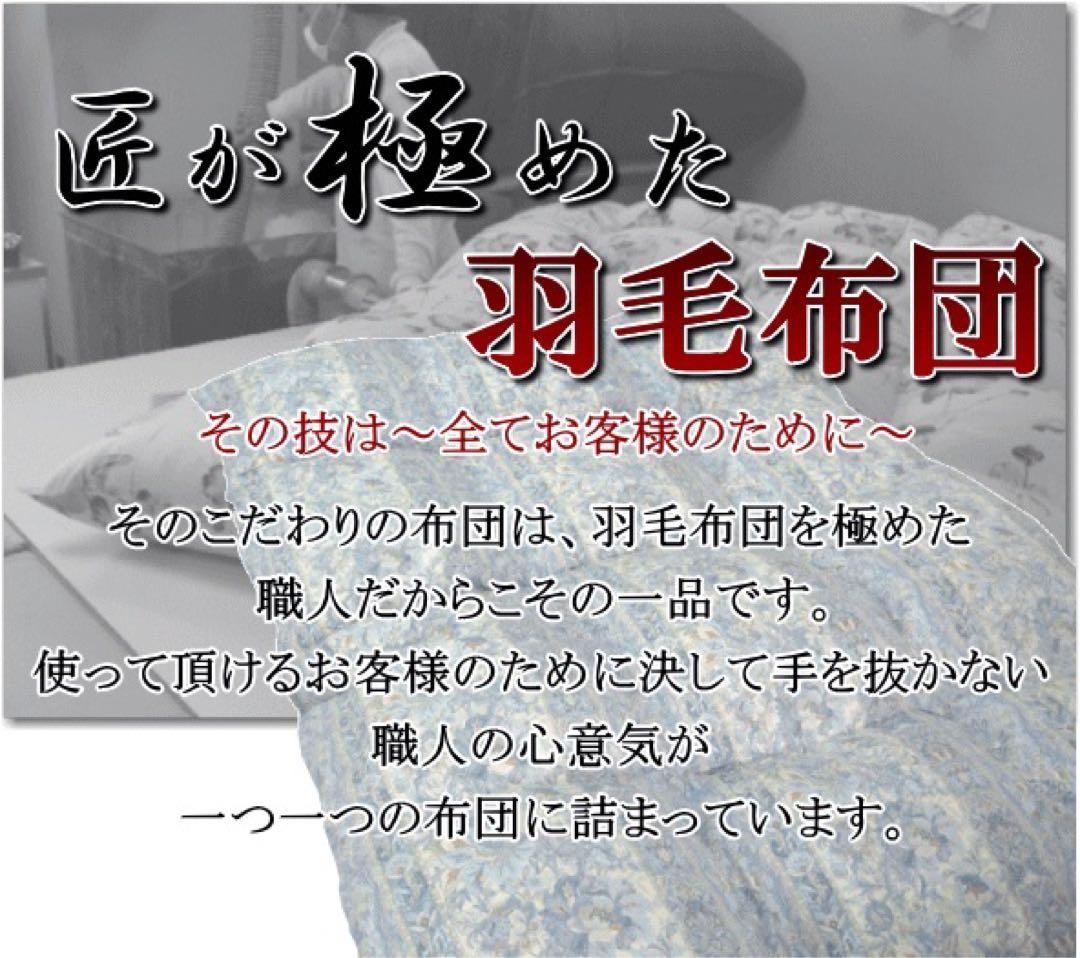 羽毛布団 シングル マザーグース 二層 超長綿 日本製 SK6492-ブルー