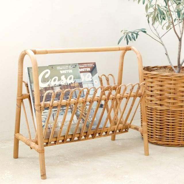 籐製マガジンラック