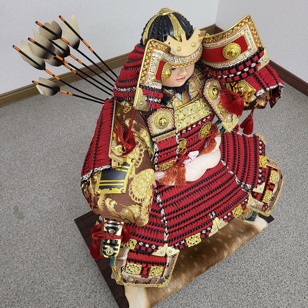五月人形 赤と金 武士の鎧(送料込み)