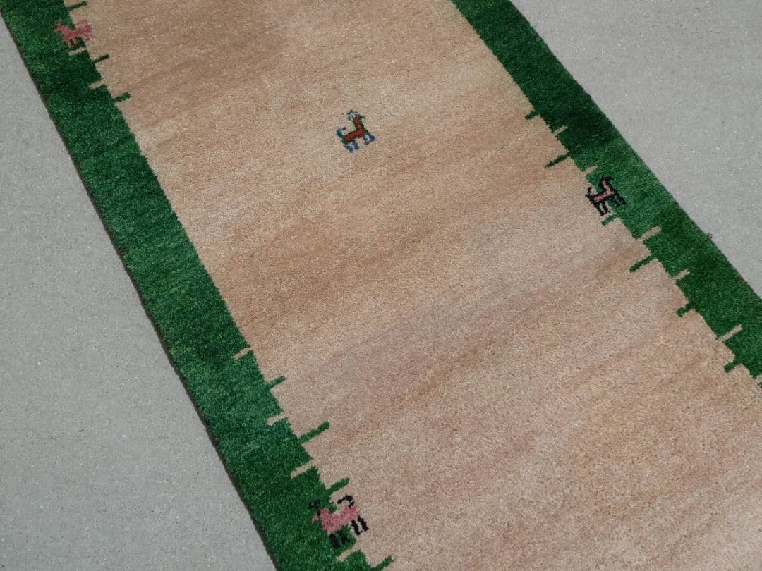 312×83cm　ギャッベ　手織り　民族ギャッベ　ランナー　アクセントラグ