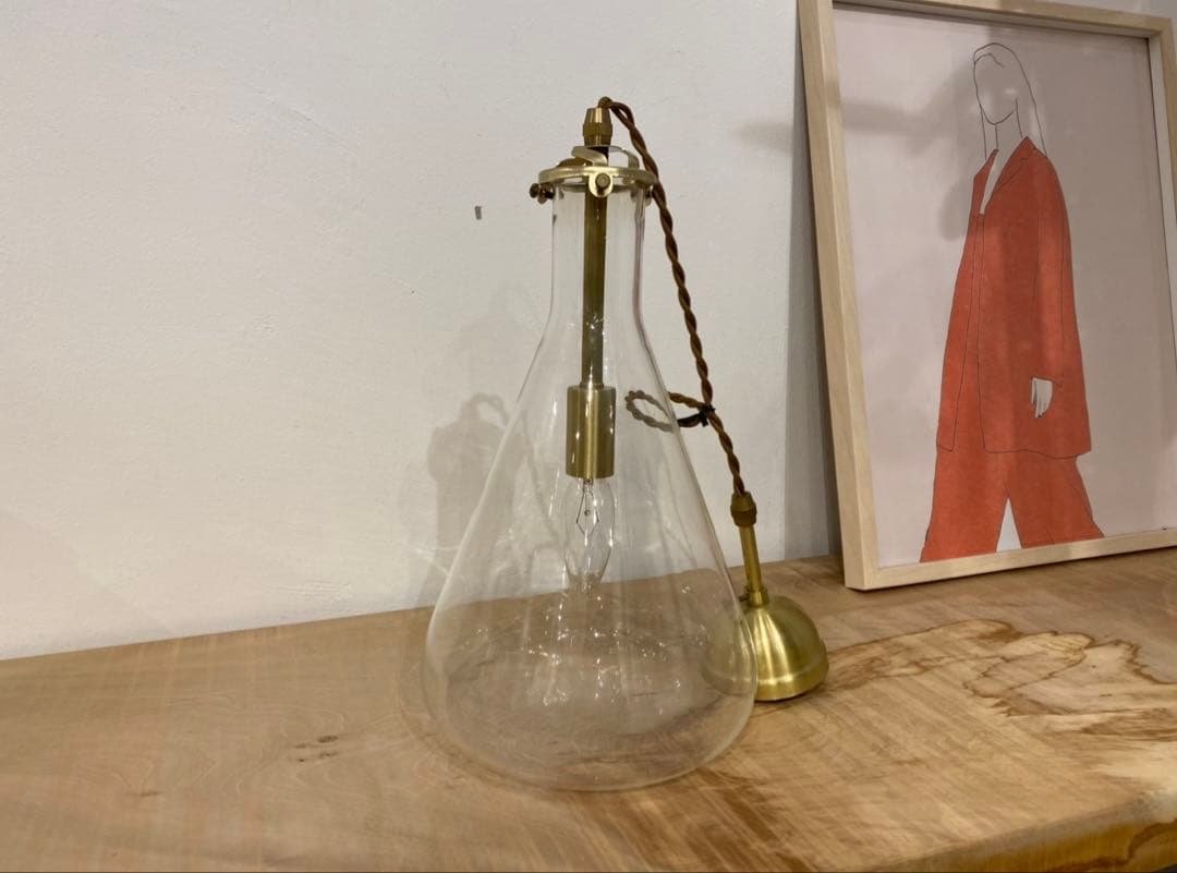 三角フラスコ型ペンダントランプ フラスコ容積３Ｌ/ツイストコードタイプ灯具付