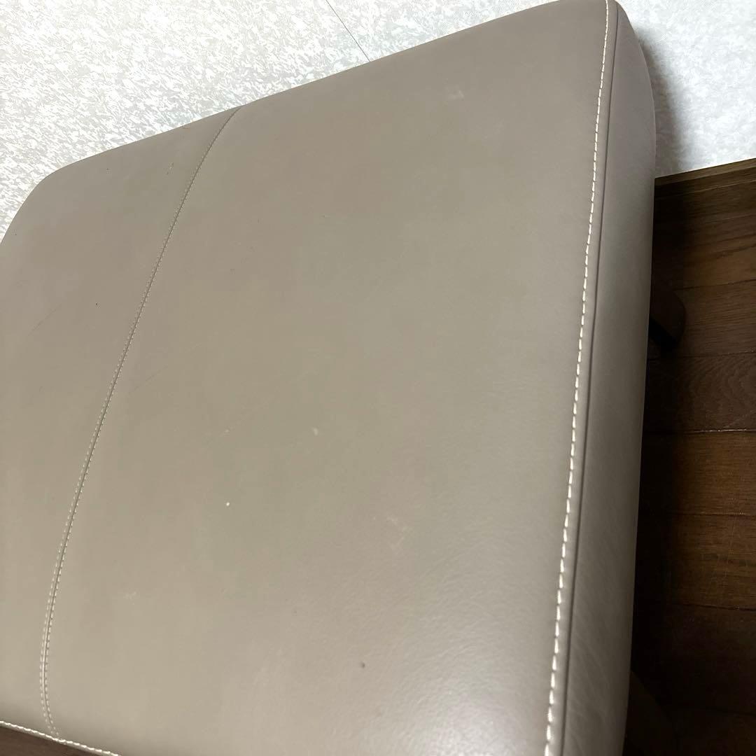 【良品】karimoku 本革 オットマン スツール