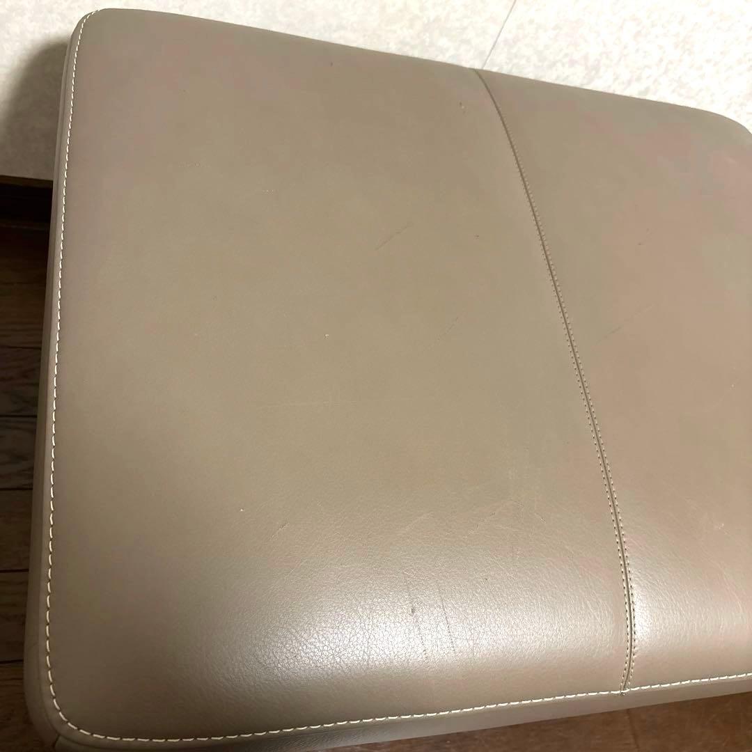 【良品】karimoku 本革 オットマン スツール