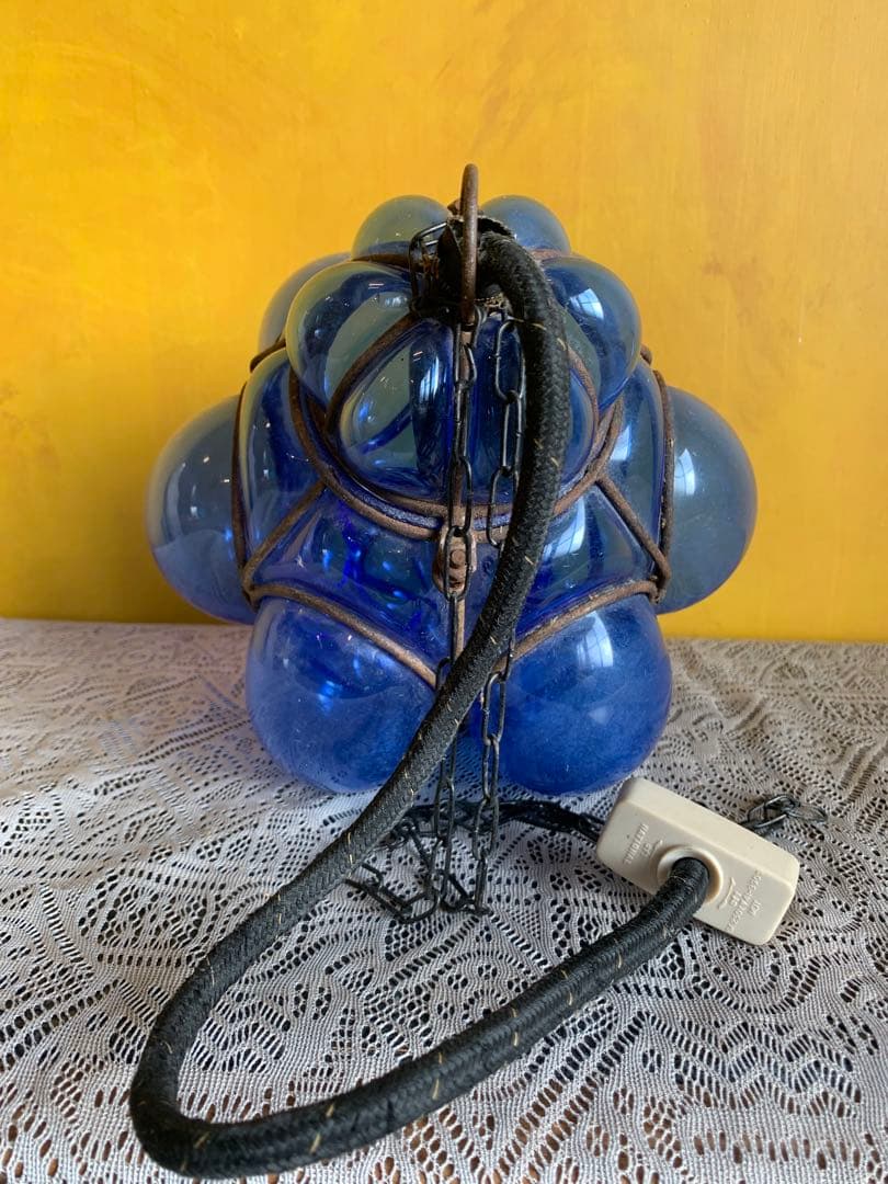 アンティーク硝子照明ブルー