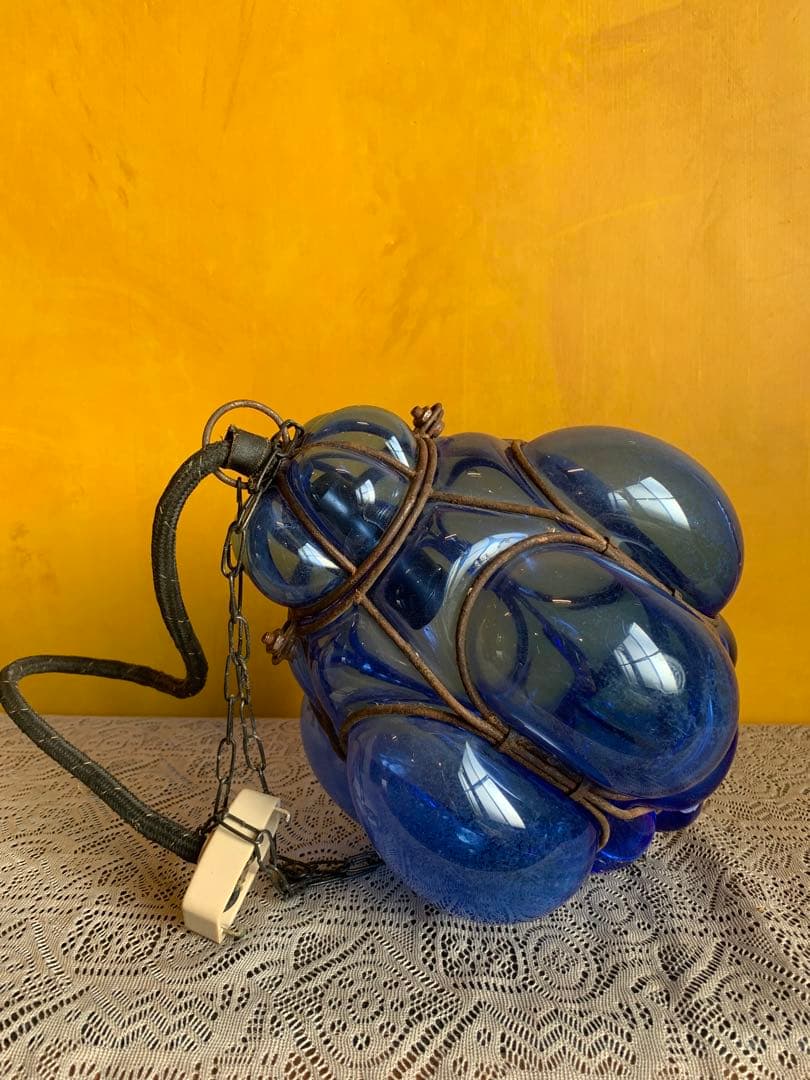 アンティーク硝子照明ブルー