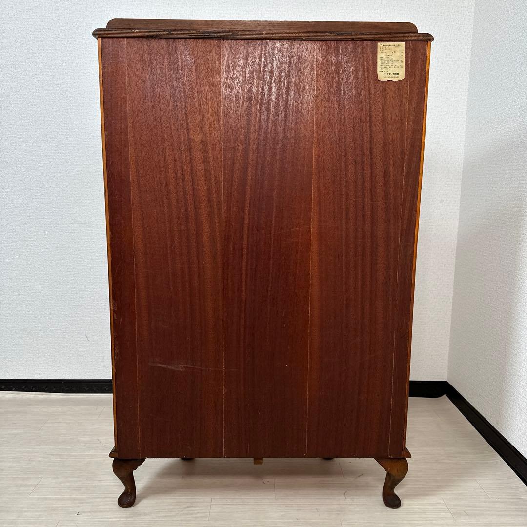 英国アンティークスタイル サーペンタインフロント 猫脚 飾り棚 is2※