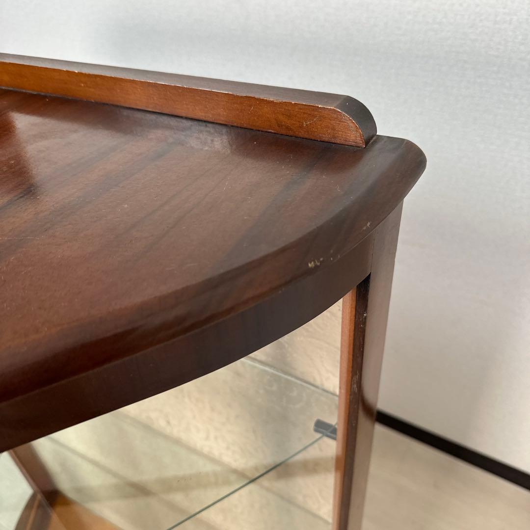 英国アンティークスタイル サーペンタインフロント 猫脚 飾り棚 is2※