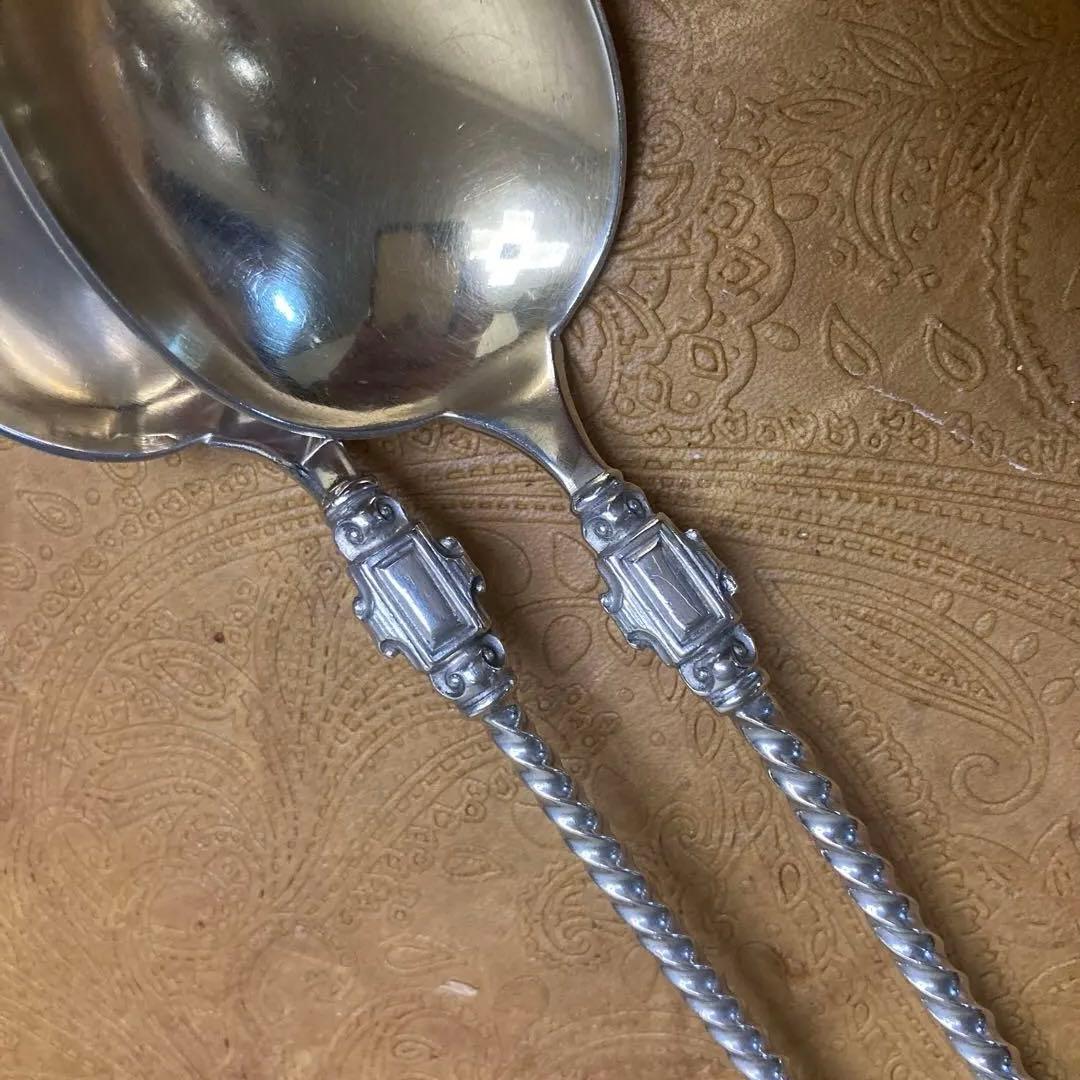 【純銀/約109g】スプーン/21cm 2点【マスカロン】