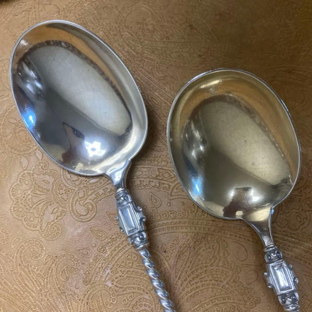 【純銀/約109g】スプーン/21cm 2点【マスカロン】