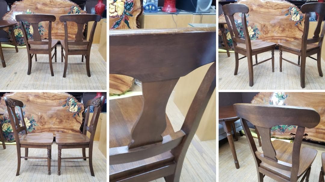 a34　美品　起立木工　ラウンドテーブル　ダイニング３点セット