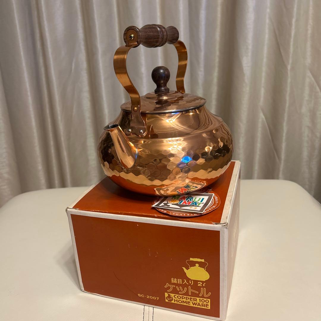 新光金属 COPPER100 純銅製 鎚目入 ケトル 2L やかん 新品未使用品