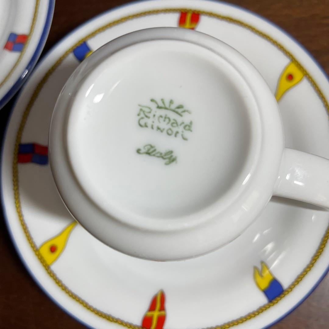 リチャードジノリ クリッパー ティーカップとデミタスカップ&ソーサー