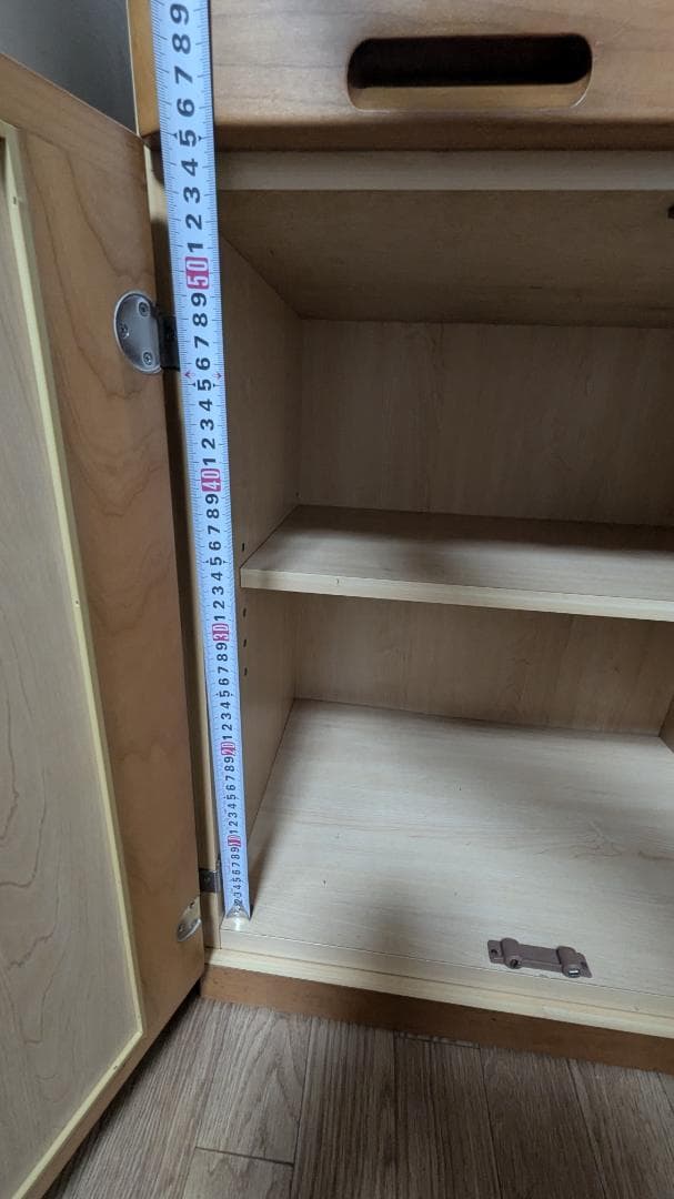 【値引き】木製キッチンカウンター 3引き出し付き