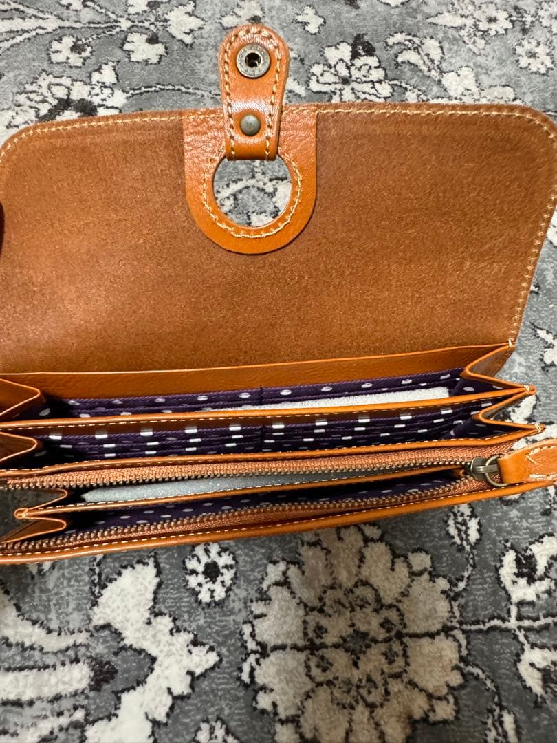 オレンジ レザー メガネケース