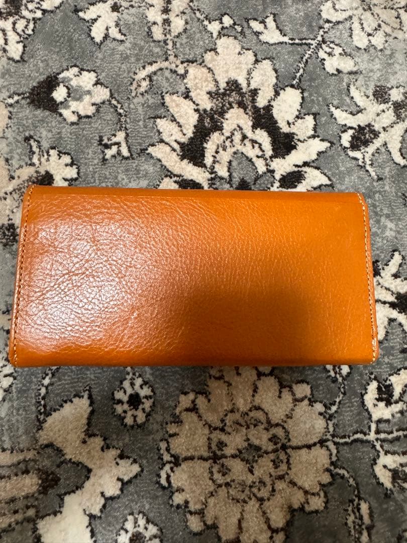 オレンジ レザー メガネケース