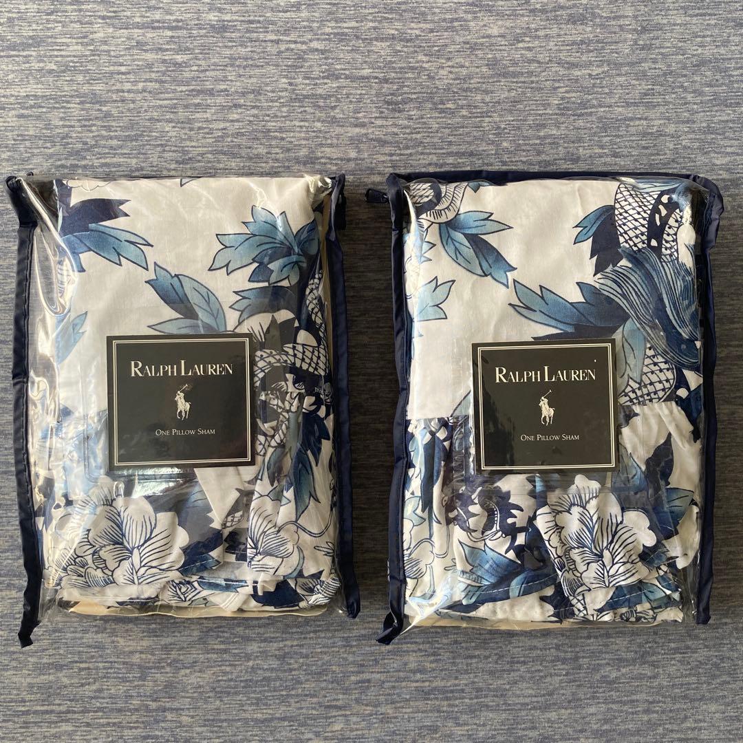 【未使用品】Ralph Lauren 花柄フリル枕カバー２枚セット