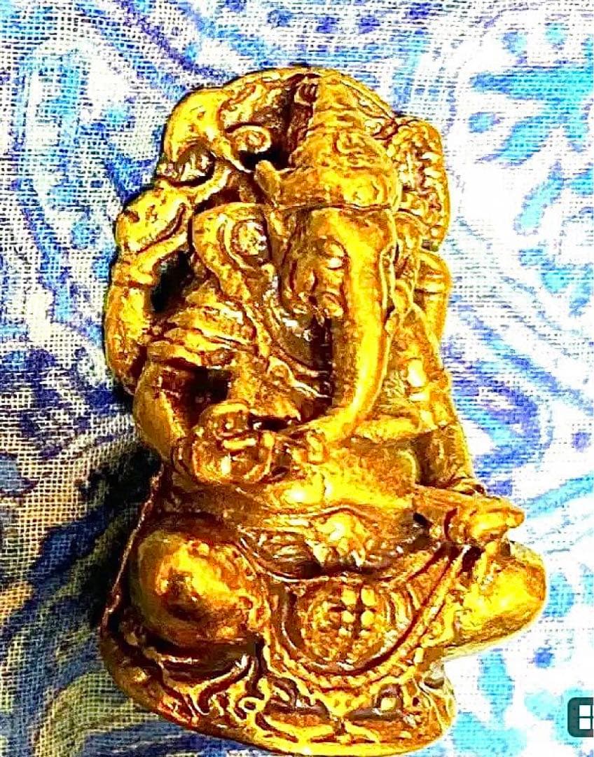 半端ない最強金運神！祈祷済み魂入り本場チベット製ガネーシャ　坐像　祈祷済み