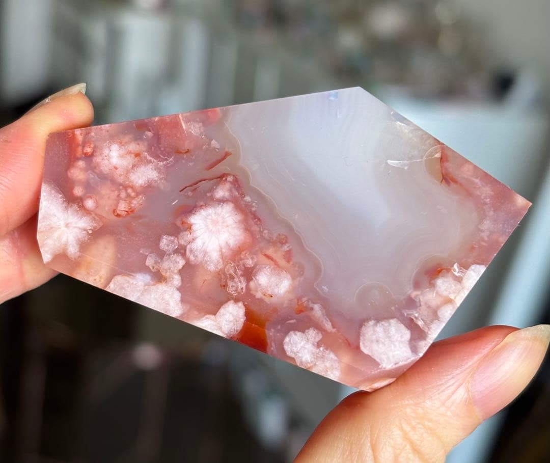 レア　高品質　カーネリアン桜瑪瑙　大きめフリーフォーム