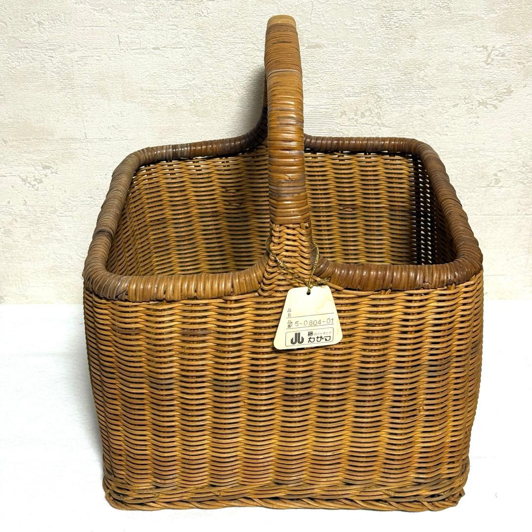 カザマ バスケット 籐 ヴィンテージ