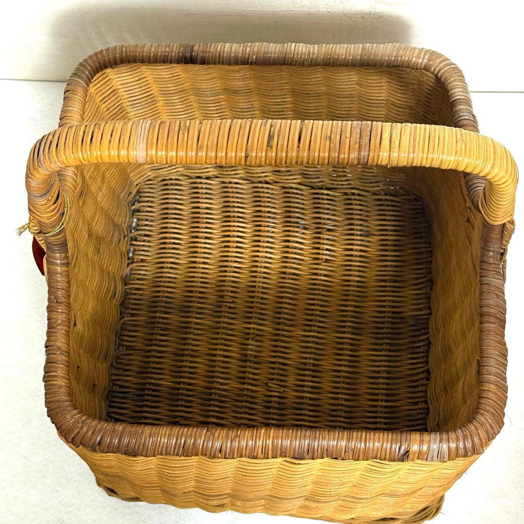 カザマ バスケット 籐 ヴィンテージ