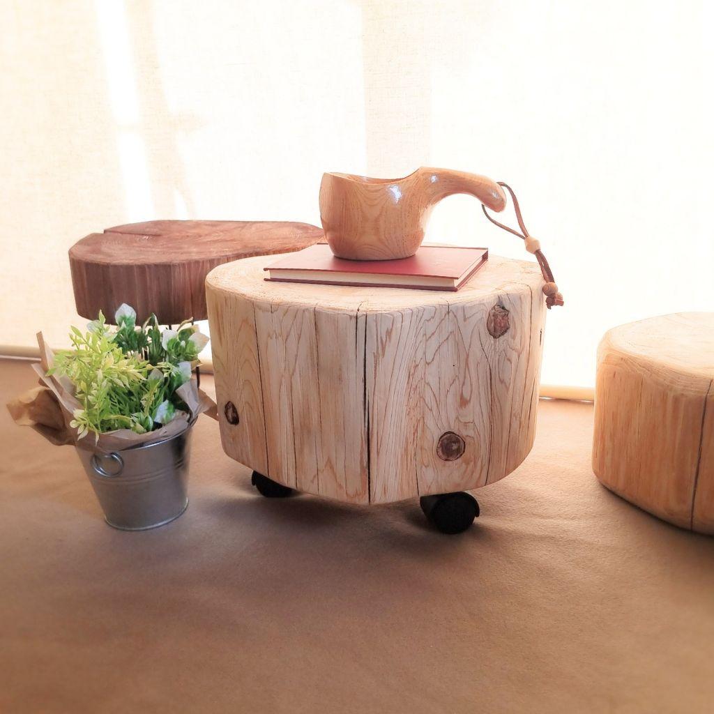 天然アロマ 東濃ひのきのテーブル キャスター付き サイズ大 無垢無塗装