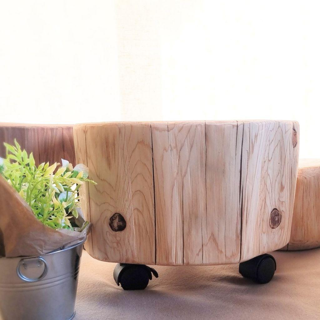 天然アロマ 東濃ひのきのテーブル キャスター付き サイズ大 無垢無塗装