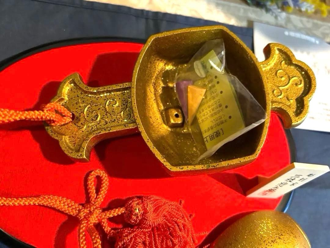 高岡銅器 三枝惣太郎作 小槌 香炉・香立 台つきお香つき希少品 新品未