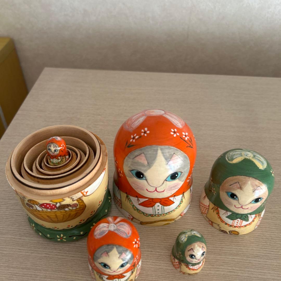 【きのこ狩り 】ねこのマトリョーシカ