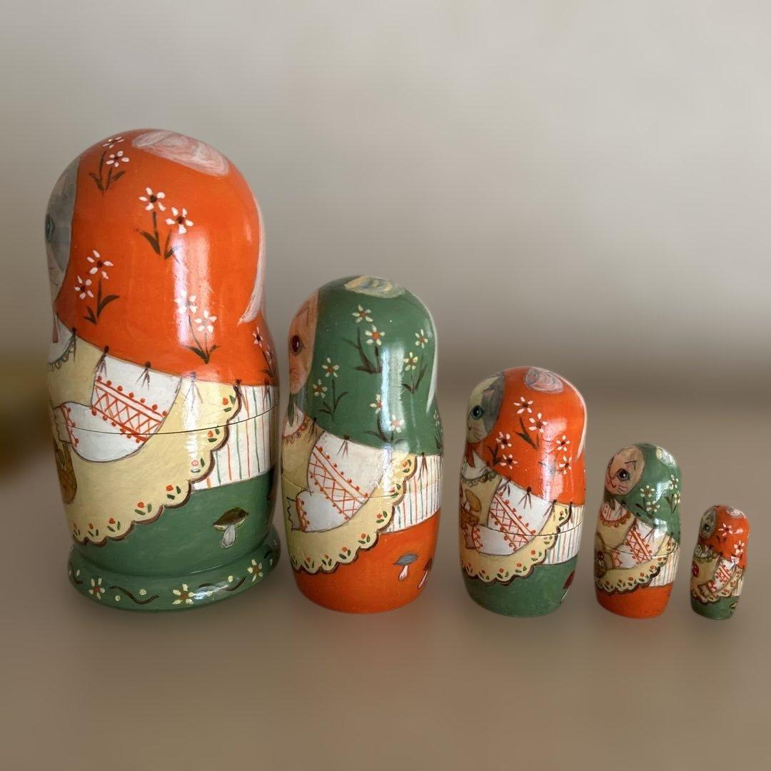 【きのこ狩り 】ねこのマトリョーシカ
