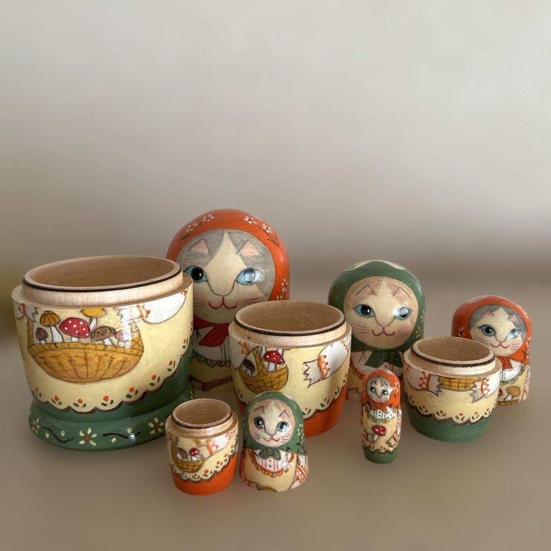 【きのこ狩り 】ねこのマトリョーシカ