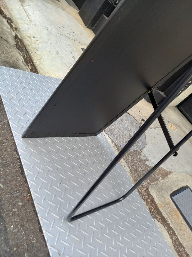 1980's　ウッド　アイアン　ブラック　ポストモダン　スタンドミラー　姿見