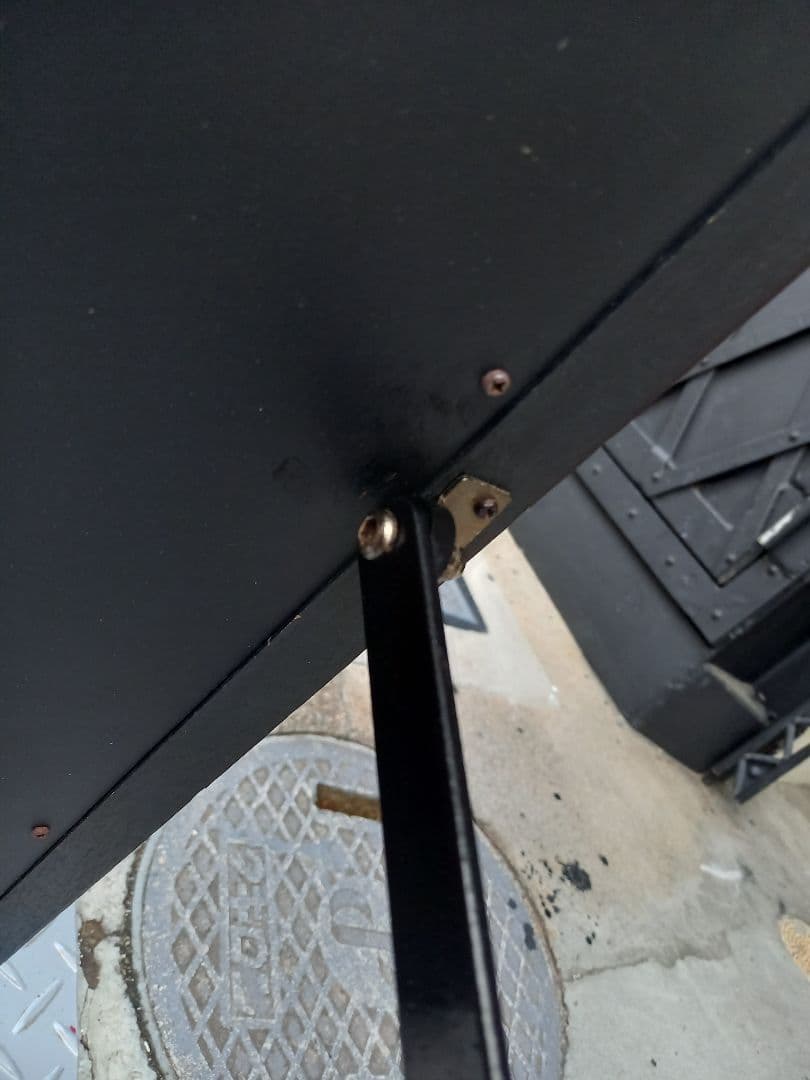 1980's　ウッド　アイアン　ブラック　ポストモダン　スタンドミラー　姿見