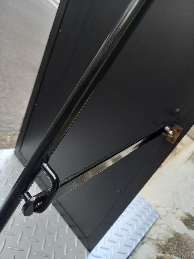 1980's　ウッド　アイアン　ブラック　ポストモダン　スタンドミラー　姿見