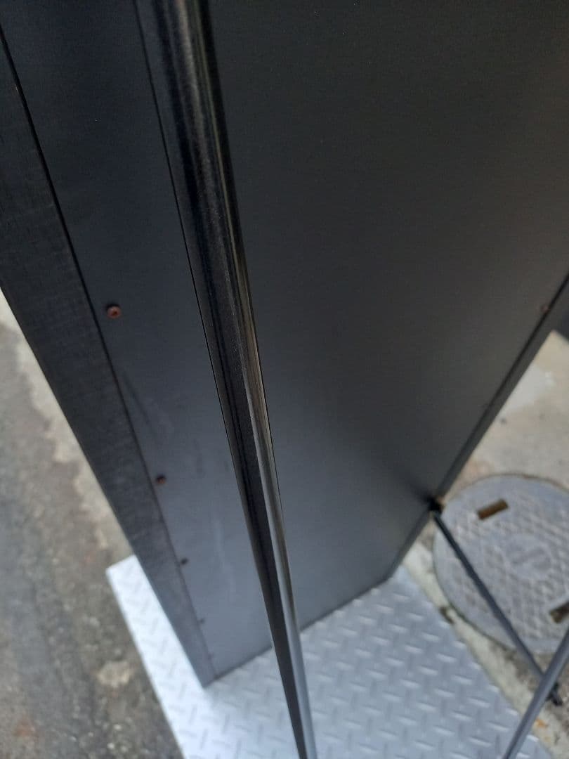 1980's　ウッド　アイアン　ブラック　ポストモダン　スタンドミラー　姿見