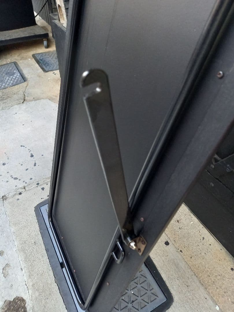 1980's　ウッド　アイアン　ブラック　ポストモダン　スタンドミラー　姿見