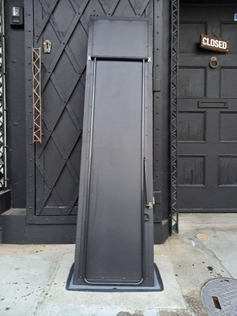 1980's　ウッド　アイアン　ブラック　ポストモダン　スタンドミラー　姿見