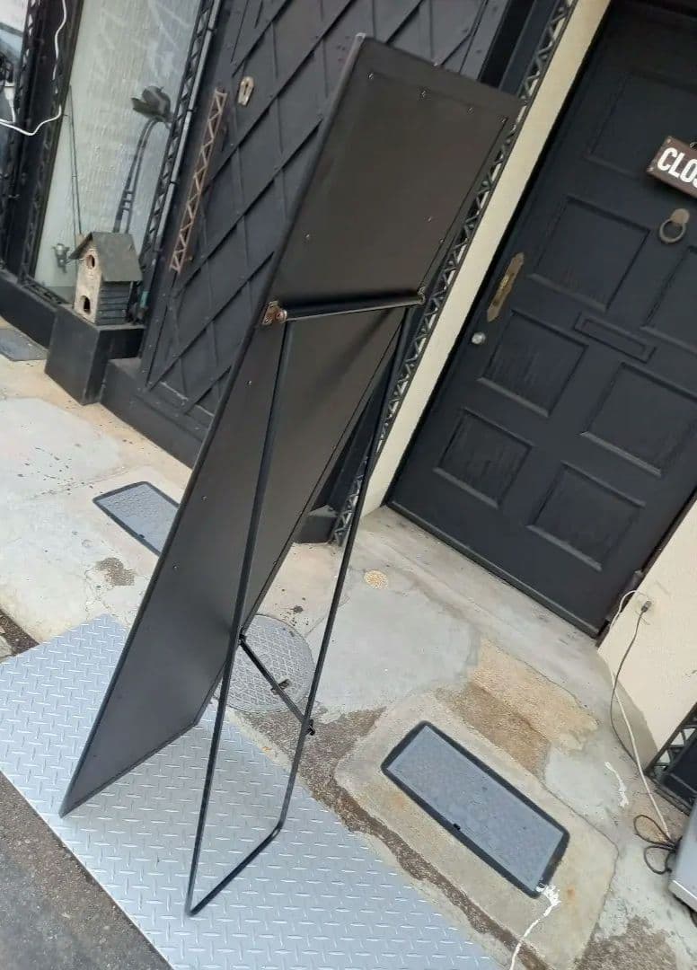 1980's　ウッド　アイアン　ブラック　ポストモダン　スタンドミラー　姿見