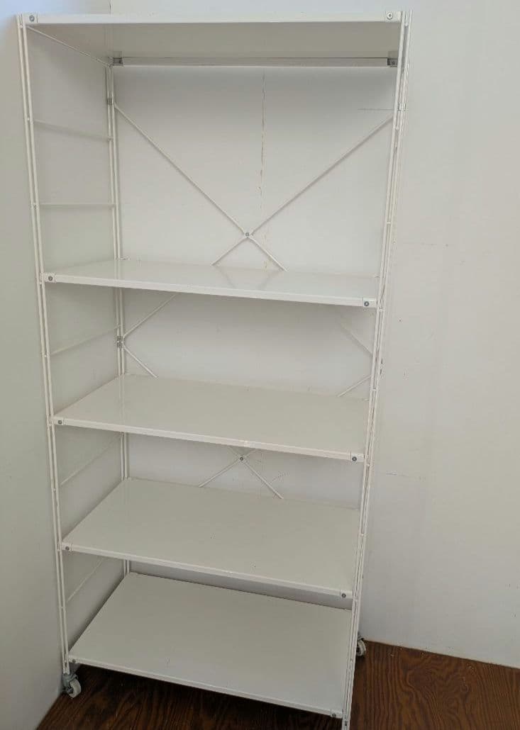 60082　無印良品　スチールユニットシェルフ・ホワイト・大　ライトグレー