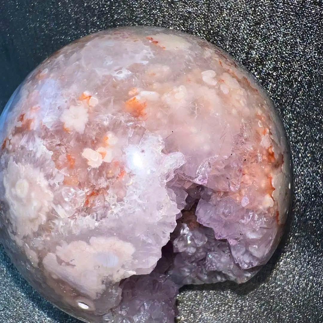 ⑪ピンクアメジスト花瑪瑙⭐️ピンクアメジスト桜瑪瑙⭐️フラワーアゲート⭐️スフィア⭐️