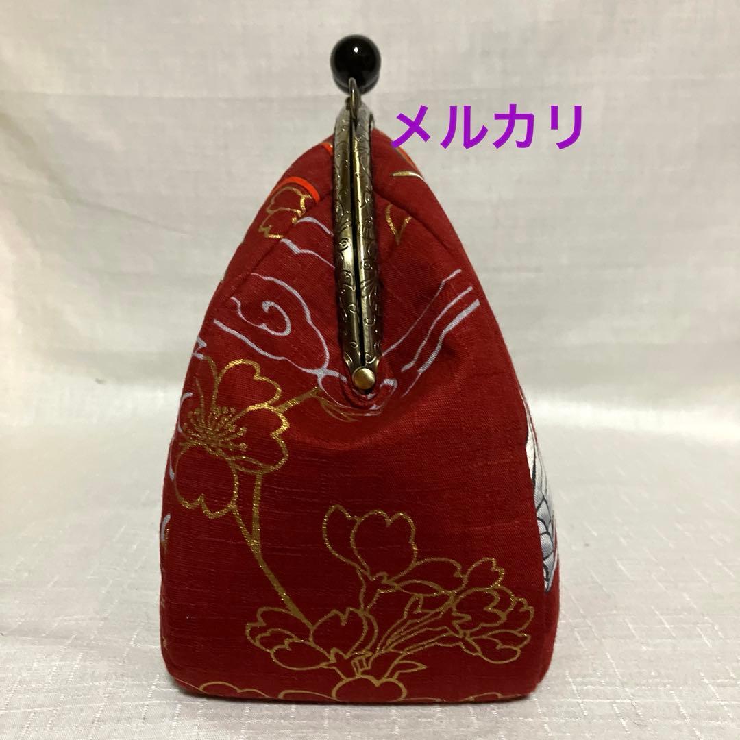 龍柄　がま口バッグ　ハンドメイド　和柄　ショルダーバッグ