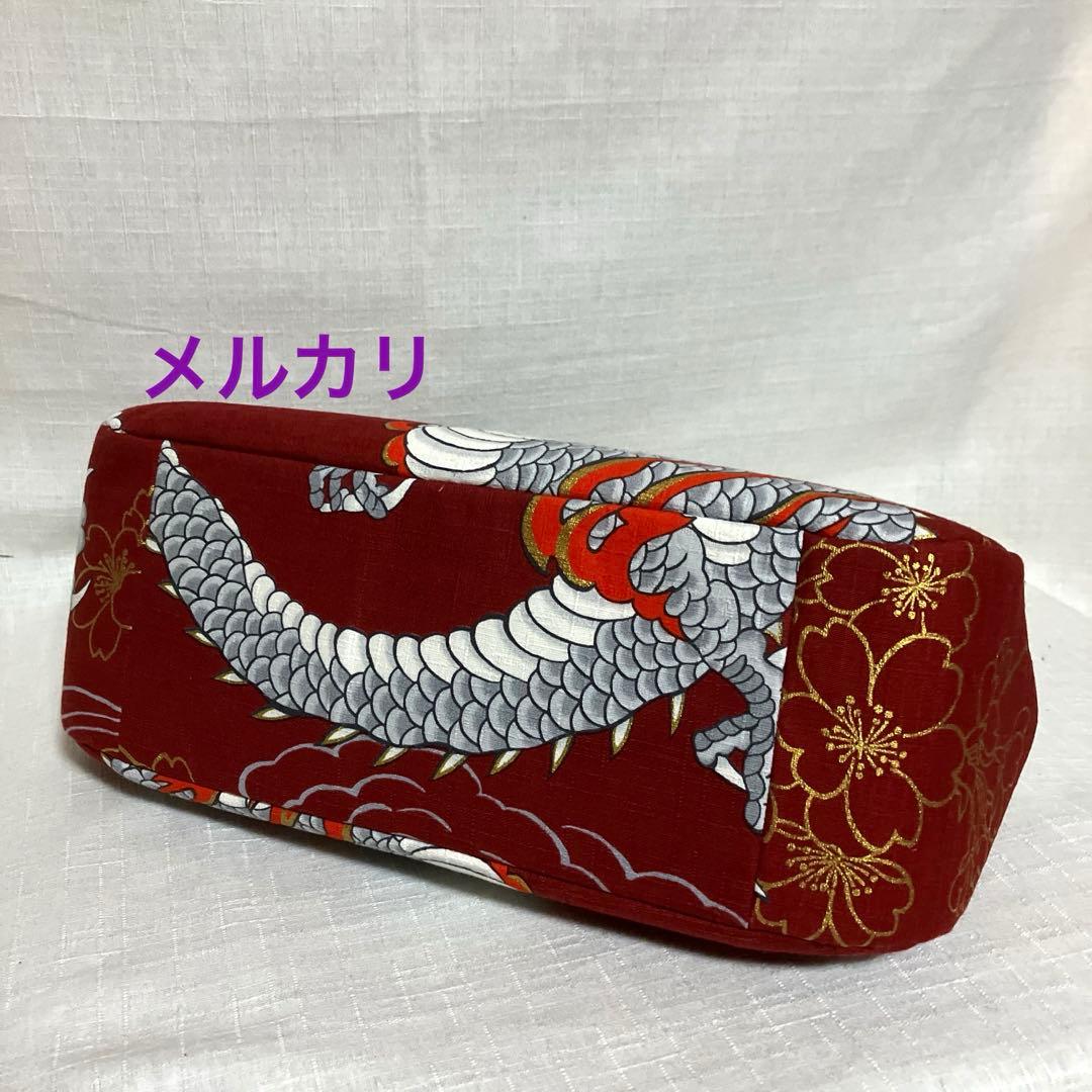 龍柄　がま口バッグ　ハンドメイド　和柄　ショルダーバッグ