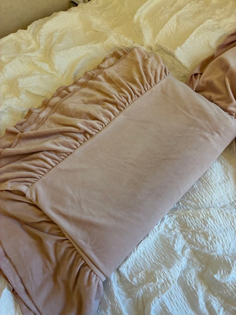 WARMY アルガンオイル加工 フリル 掛け布団カバー シングル +枕カバー