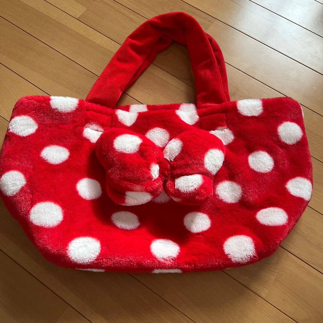ミニーちゃんドット柄トートバッグ - メルカリ